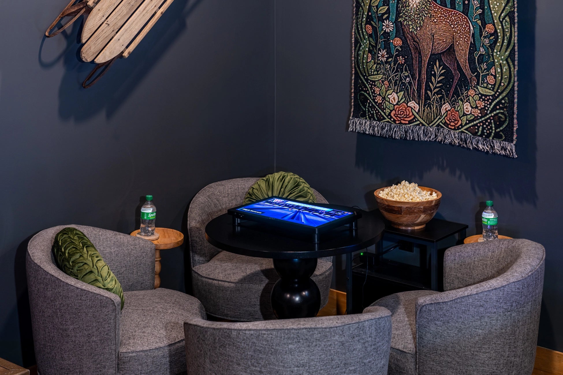 Dark Space Interior Airbnb Photography: Luxury Mountain Retreat in Albrightsville, PA