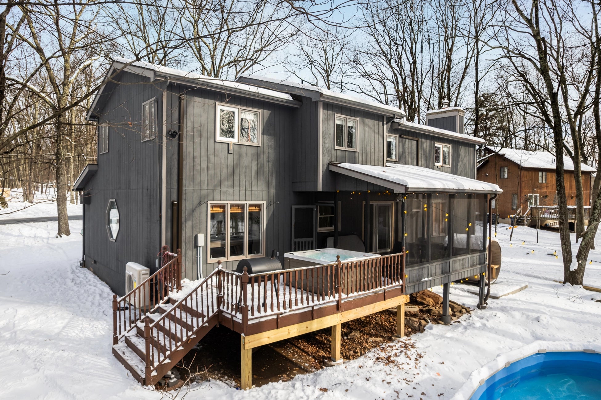 Airbnb Photography: Upscale Poconos Retreat with Twilight and Drone Photography in East Stroudsburg, PA